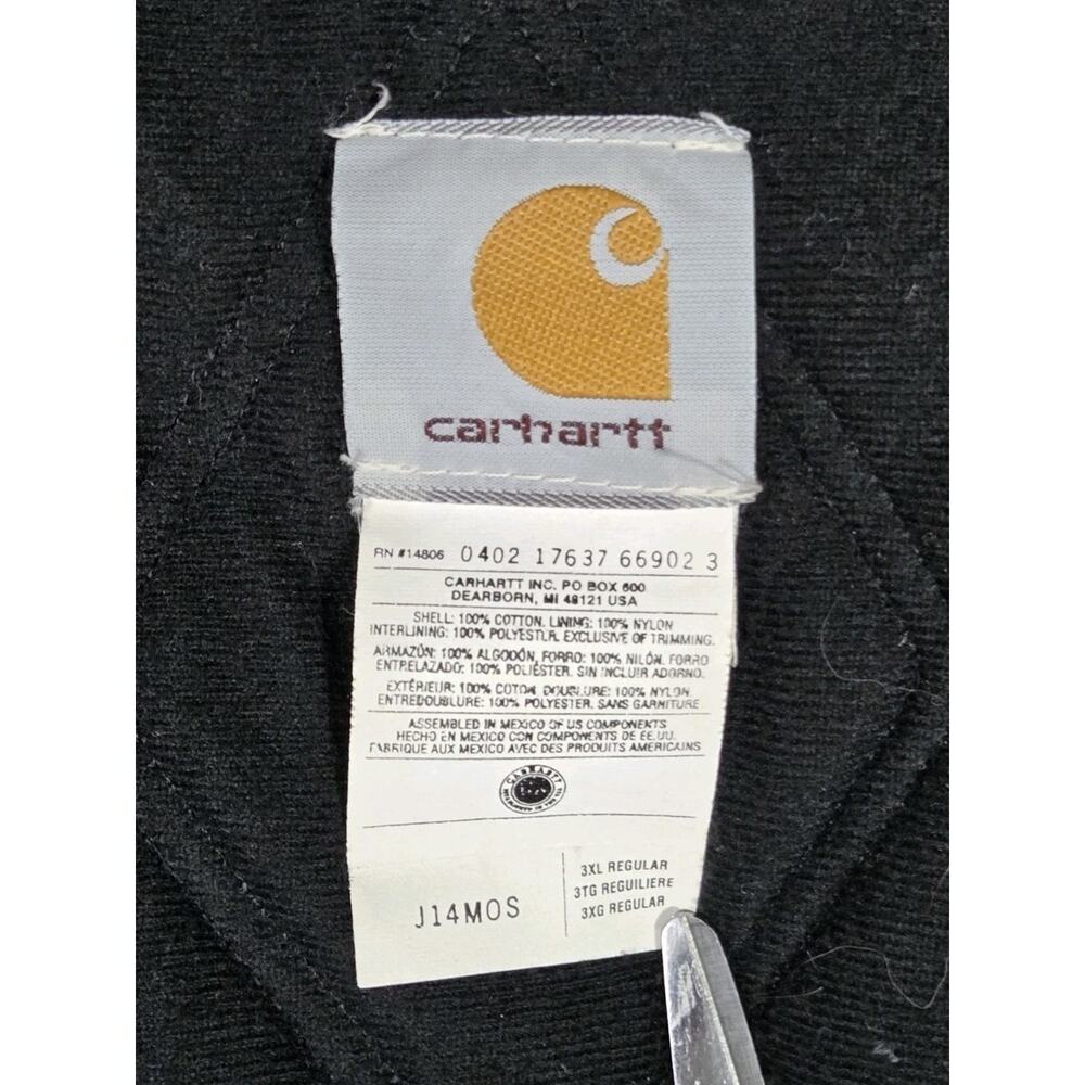 Vtg Carhartt Sante Fe Canvas Jacket J14 MOS Corduroy Collar Y2K Distressed 3XL - Picture 4 of 16
